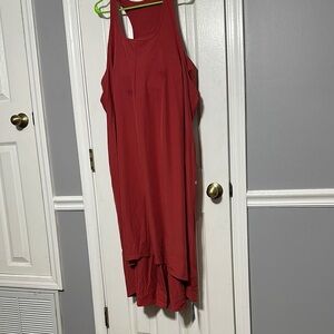 HALARA Red A-Line High-Low Dress